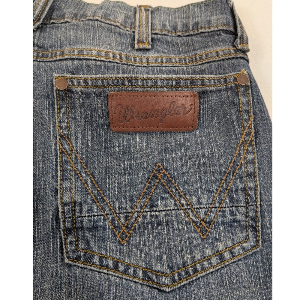 Wrangler Jeans Mens 32x32 Blue Denim Retro Slim Straight Boot Cowboy Western Y2k - Picture 6 of 12